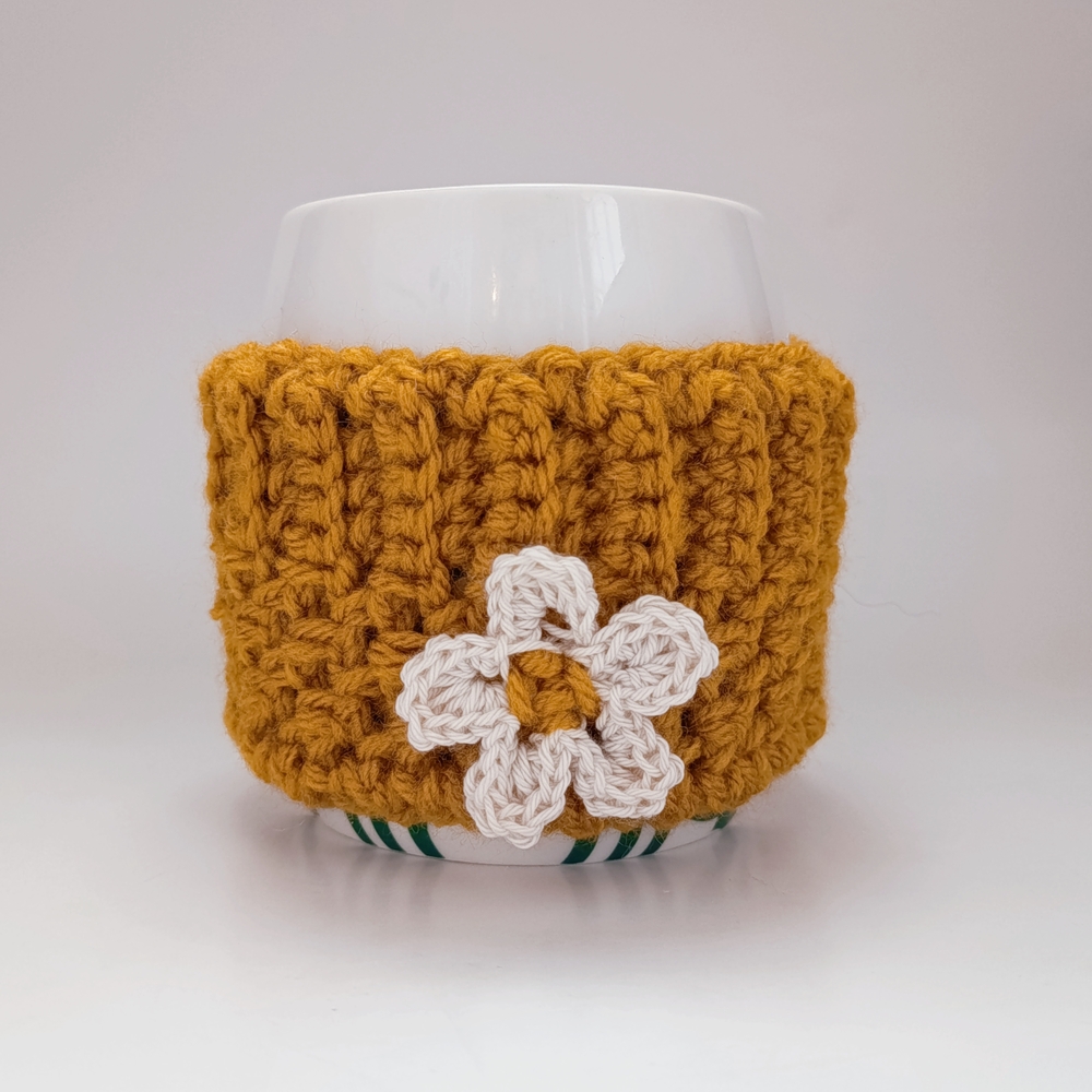 💛Handmade Golden Starbucks Mug Sleeve with Handles